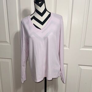 The Classic T Shirt Company Soft Pink Long Sleeve V-Neck Tee